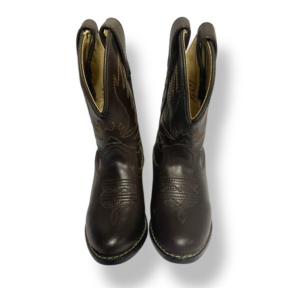 Adorable Kids Cowboy Boots Dark Brown Western NEW Size 7.5 - Picture 2 of 8